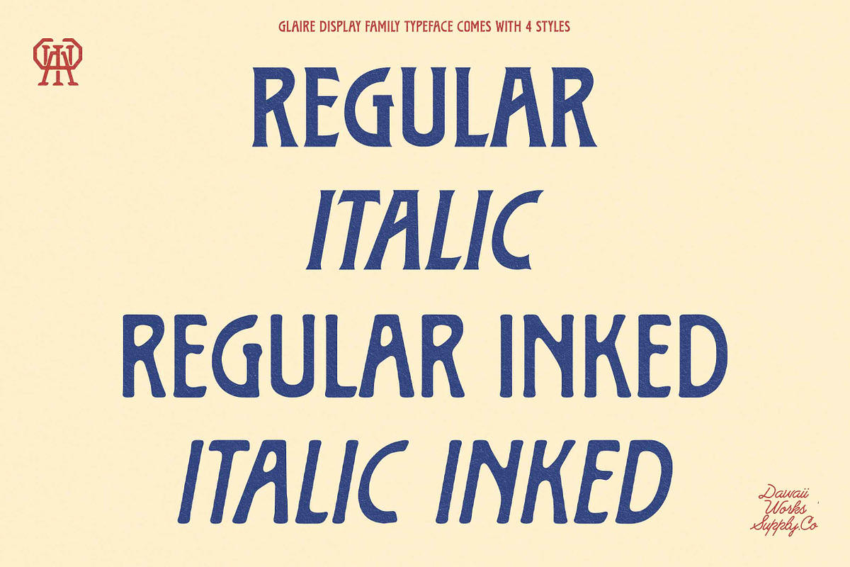 Glaire Display Family Typeface, a Sans Serif Font by Dawaii Goods (Photo 2 of 8)