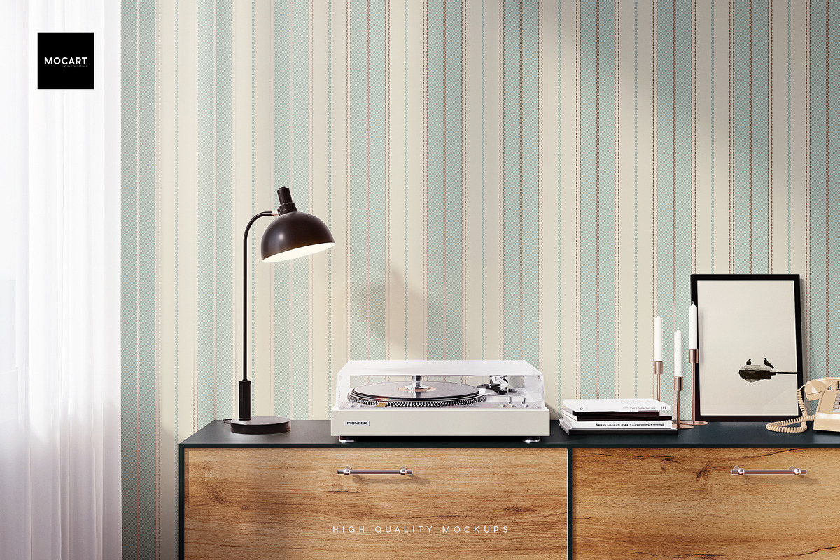 Interior Wallpaper Mockup Set v.2, a Household Mockup by Mocart (Photo 4 of 11)