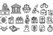 Legal Justice Icon Vector Set, an Illustration by designvectx (Thumbnail 3 of 3)