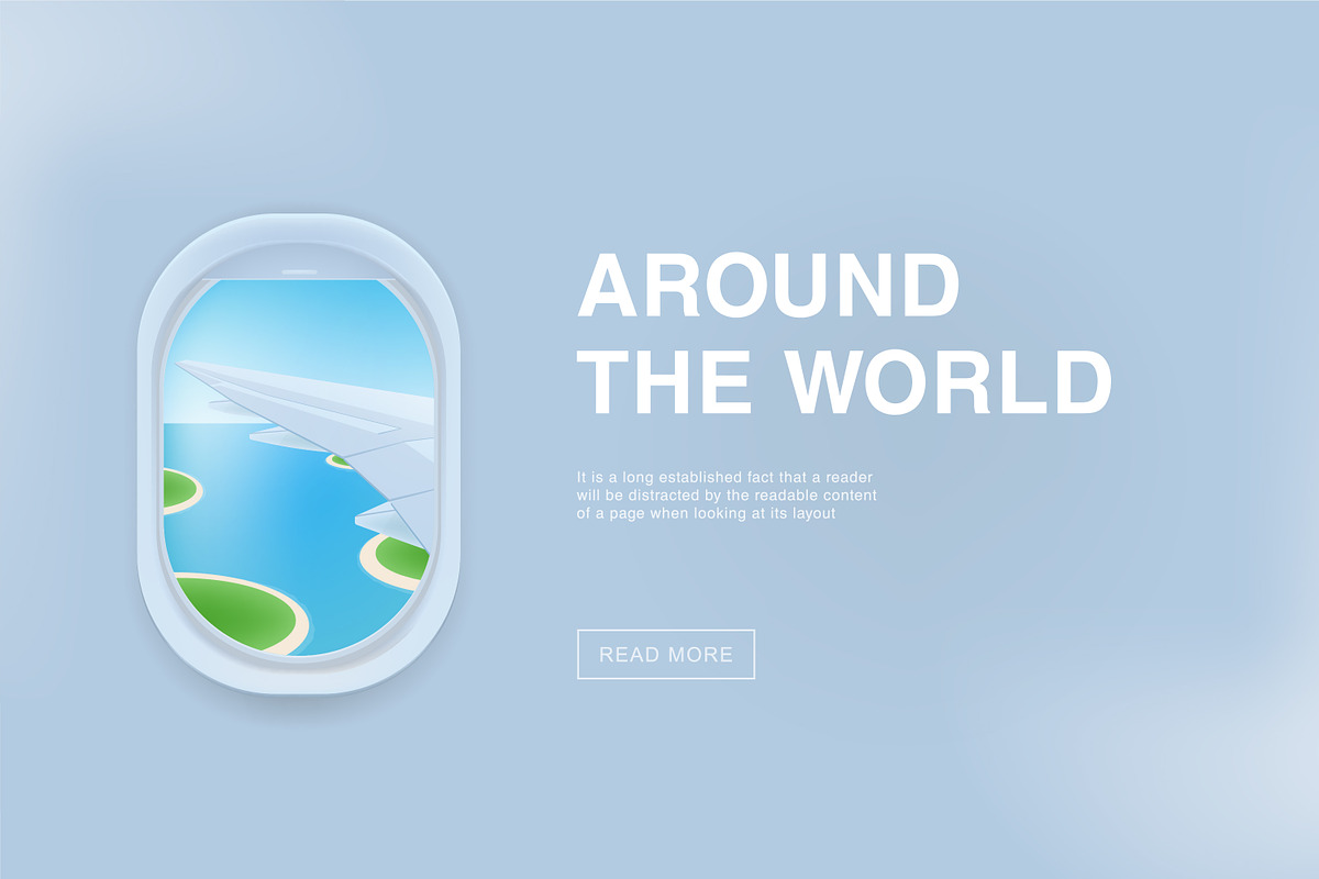 Airplane window banner, a Transportation Illustration by Good Studio (Photo 1 of 4)