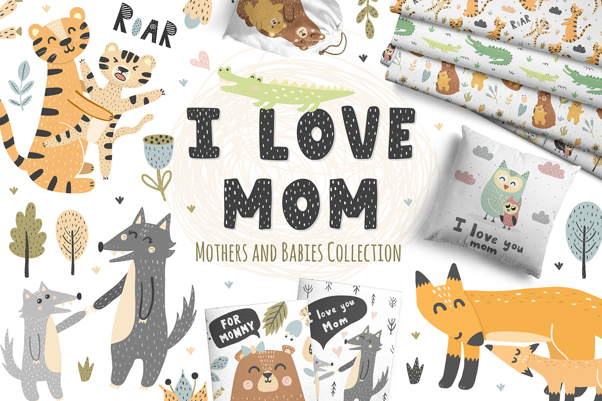 I Love Mom Collection, an Animal Illustration by Gulnara Sabirova (Photo 1 of 8)