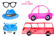 Watercolor cats dogs hand drawn set, an Object Illustration by NataLyaroArt (Thumbnail 5 of 9)