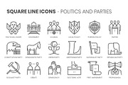 Square line icons, an Outline Icon by Howcolour (Thumbnail 27 of 85)
