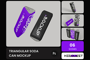 Triangular Soda Can Mockup, a Mockup by hiddemaru