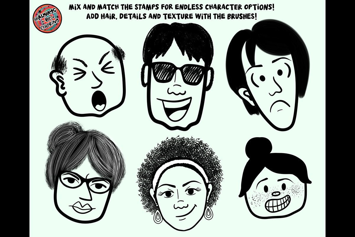 Huge Procreate Portrait Toolkit, a Brush Add-On by AlwaysBeColoring (Photo 7 of 10)