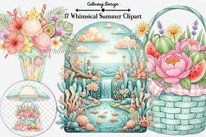 Whimsical Summer Clipart Bundle, an Illustration by GatewayDesign