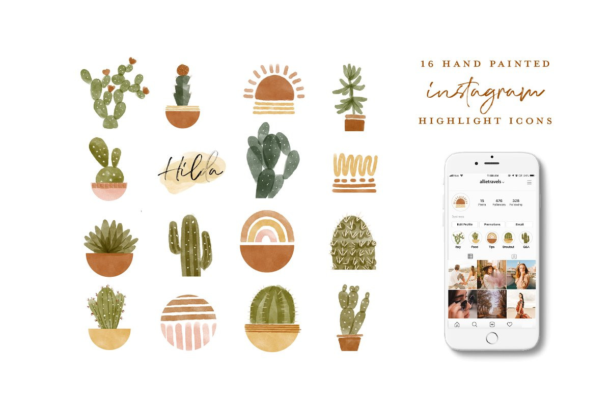 64 instagram highlight icon bundle, a Work Illustration by beatriceviyiwi (Photo 2 of 5)