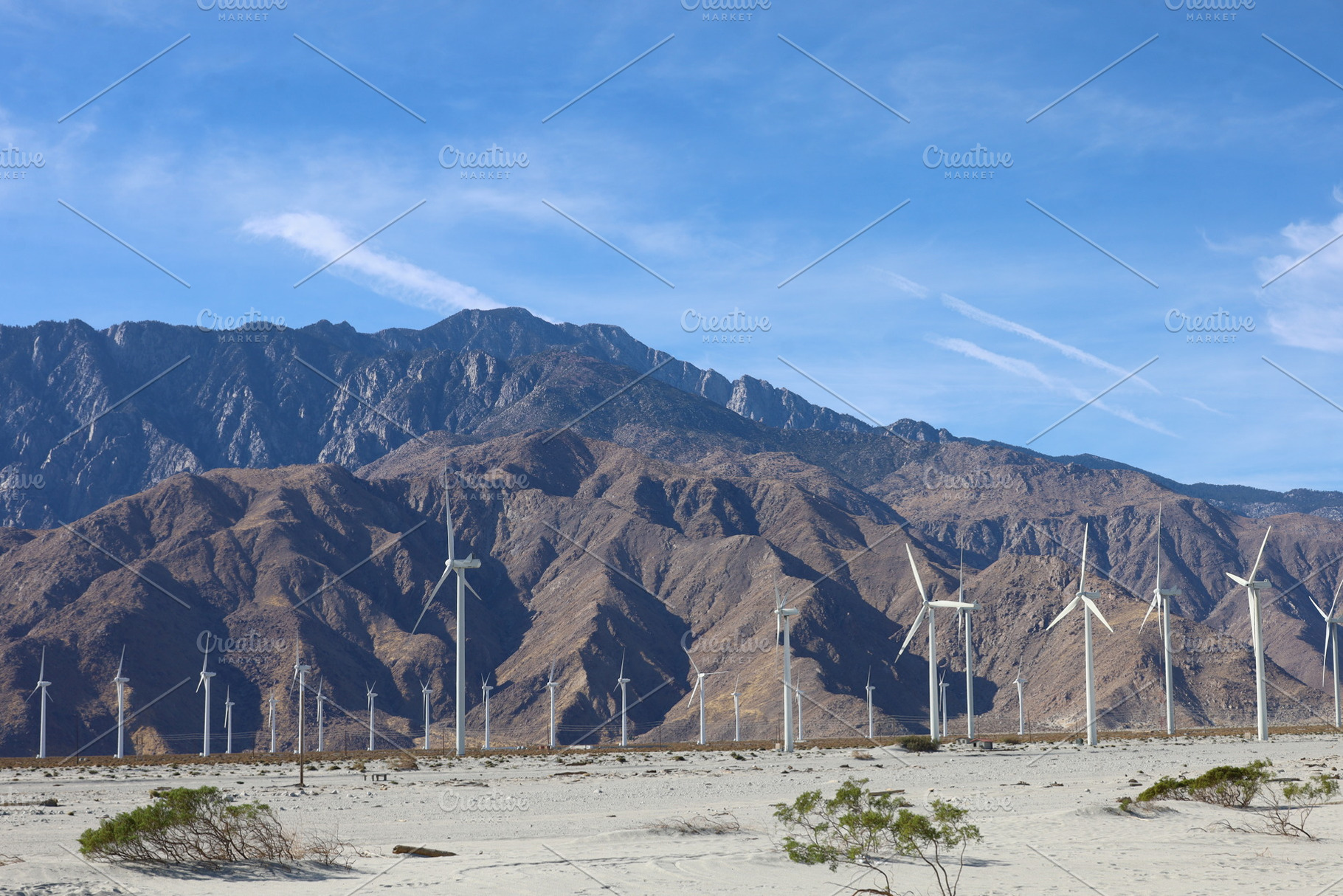 Windmills in the desert around Palm Springs, California, USA, a Nature Photo by uncreative