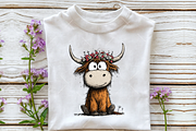 Whimsical Highland Cow Clipart, an Illustration by OK Design (Thumbnail 5 of 6)