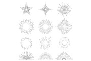 Retro Sunburst Signs Thin Line Icon, an Outline Icon by Bigmouse_art (Thumbnail 1 of 14)