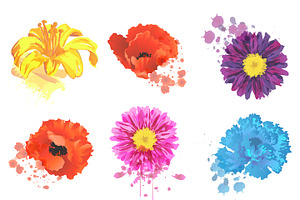 Grunge Flowers Vectors And Clipart