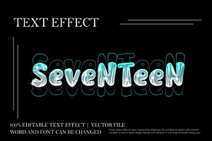 Seventeen Metalic 3D Text Effect Sty