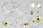Bees & sunflowers Digital clipart., an Illustration by Yuliya Art (Thumbnail 8 of 8)