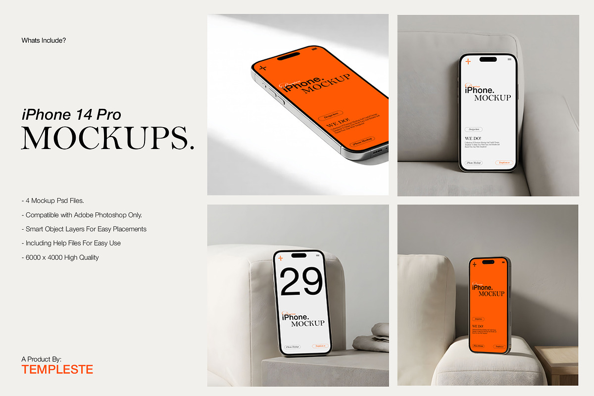 iPhone Mockup, an iPhone Mockup by Templeste (Photo 2 of 7)