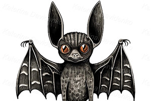 Stickers Set Of Cute Cartoon Bats