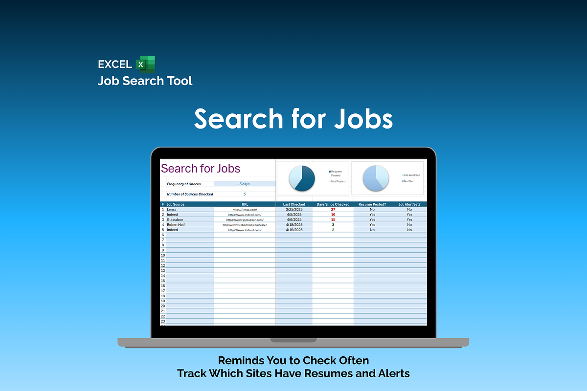 Job Search Excel Tool preview 2