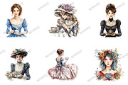 Whimsical Victorian Tea Queens Clipa, an Illustration by designcity5 (Thumbnail 2 of 5)