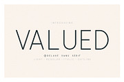 Valued - A Deluxu Sans Serif Family, a Sans Serif Font by Graphicfresh (Thumbnail 1 of 7)