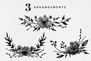 Fleur Noir - Black Watercolor Floral, an Illustration by Brandi Lea Designs (Thumbnail 5 of 9)