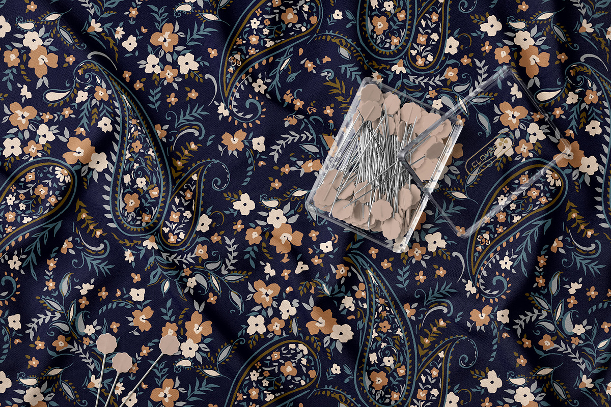 Ethnic Paisley Floral Pattern, a Pattern Graphic by StudioGlouna (Photo 5 of 9)
