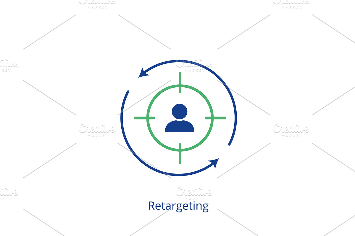 Retargeting flat icon, a Technology Illustration by Vector Creator