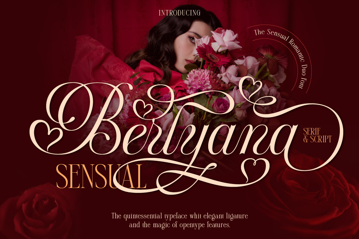 Berlyana Sensual, a Script Font by Burntilldead (Photo 1 of 14)