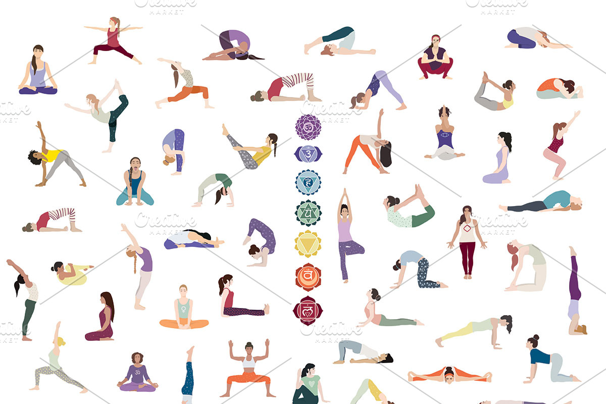 Big bundle of yoga postures, an Illustration by Sunnyfields (Photo 1 of 15)