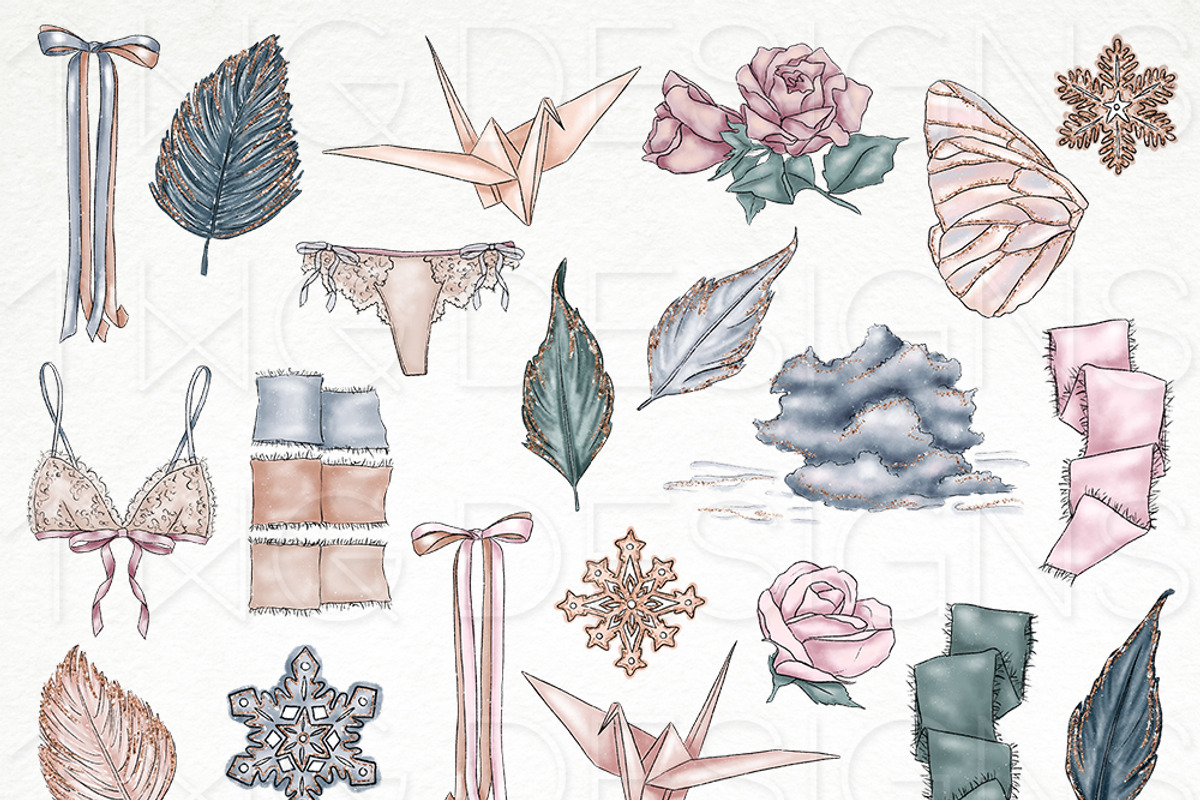 Whimsical Girly Clip Art Bundle, an Illustration by TWG Designs (Photo 3 of 4)