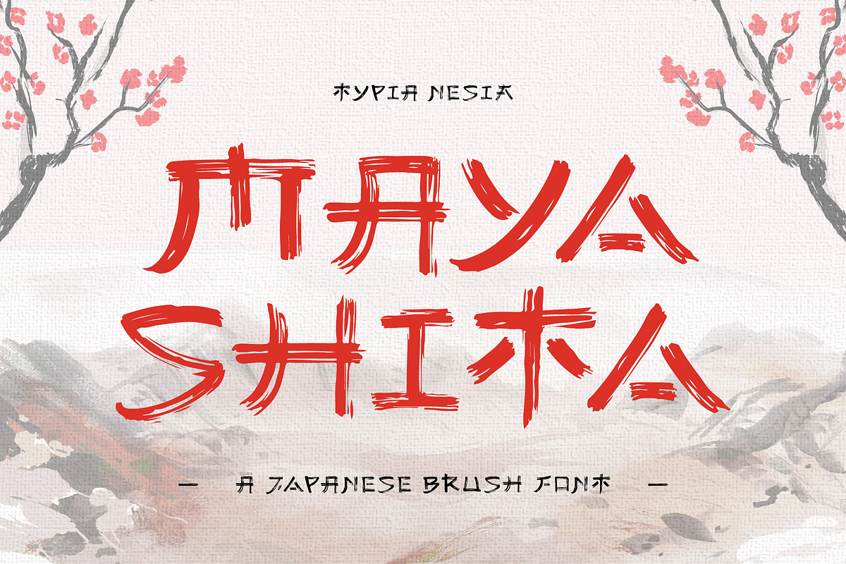 Mayashita - Japanese Brush Font, a Handwritten Font by Typia Nesia (Photo 1 of 11)