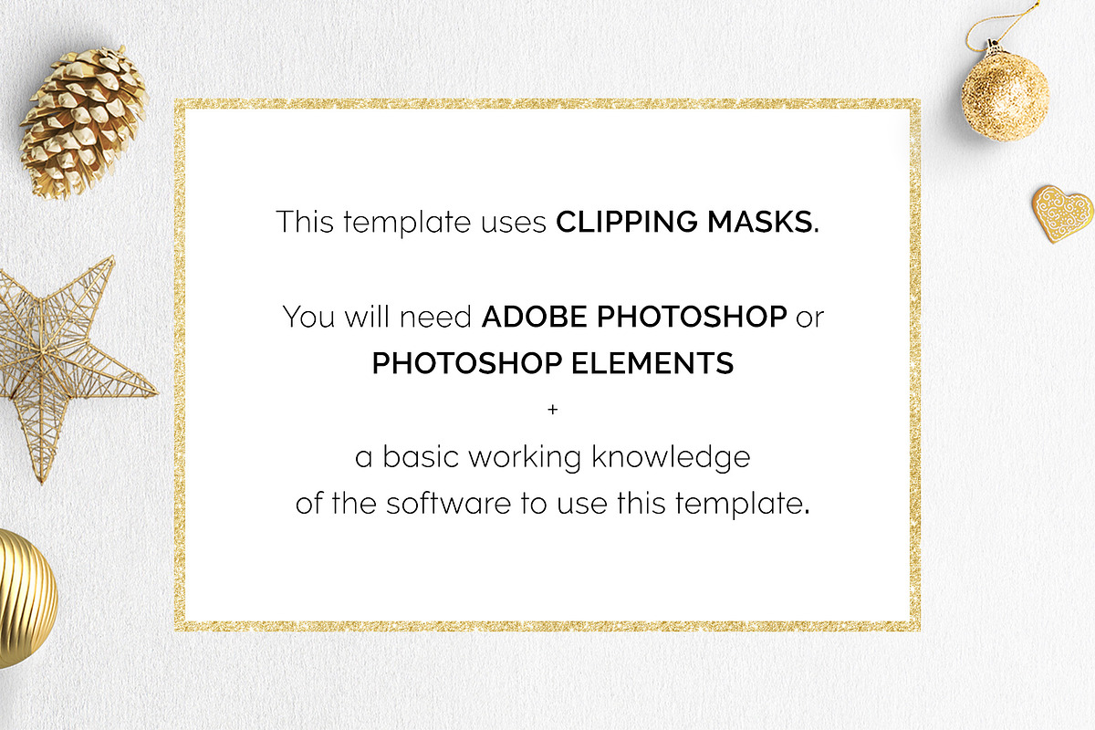 Christmas Card Photoshop Template, a Card Template by Nifty Template Studio (Photo 11 of 12)