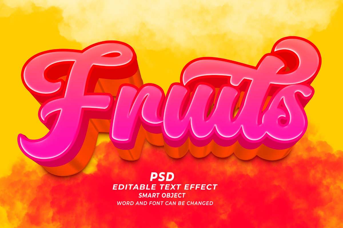 Fruits PSD Editable Text Effect, a Layer Style Add-On by TrueVector