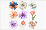 Abstract Flowers Clipart Bundle, an Illustration by Sublimation Artist (Thumbnail 3 of 6)