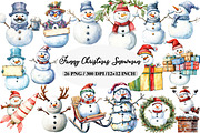 Funny Christmas Snowman Clipart, an Illustration by Daily.Designs (Thumbnail 1 of 5)