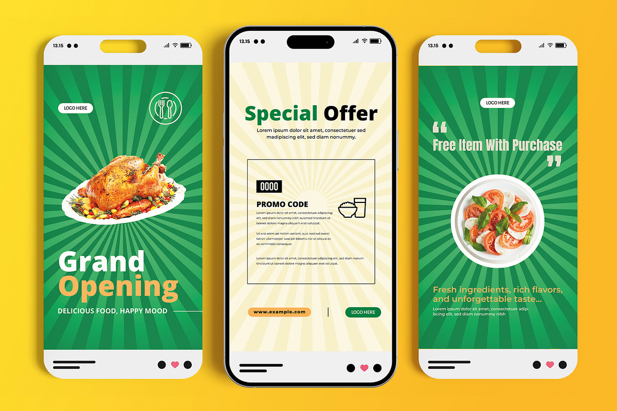 Food Social Media Story Post Set, a Social Media Template by MightyDesign (Photo 2 of 6)