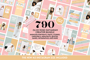 Olive Rose Instagram Template Bundle, a Social Media Template by SunshineStudioBoutique
