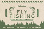 Vintage Fishing Illustration Bundle, a Sport Illustration by Southerntown (Thumbnail 1 of 13)