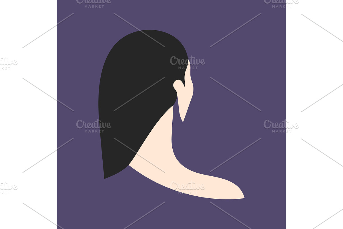 Minimalist Woman Portrait Back View, a Decorative Illustration by PsychocheArt (Photo 1 of 3)