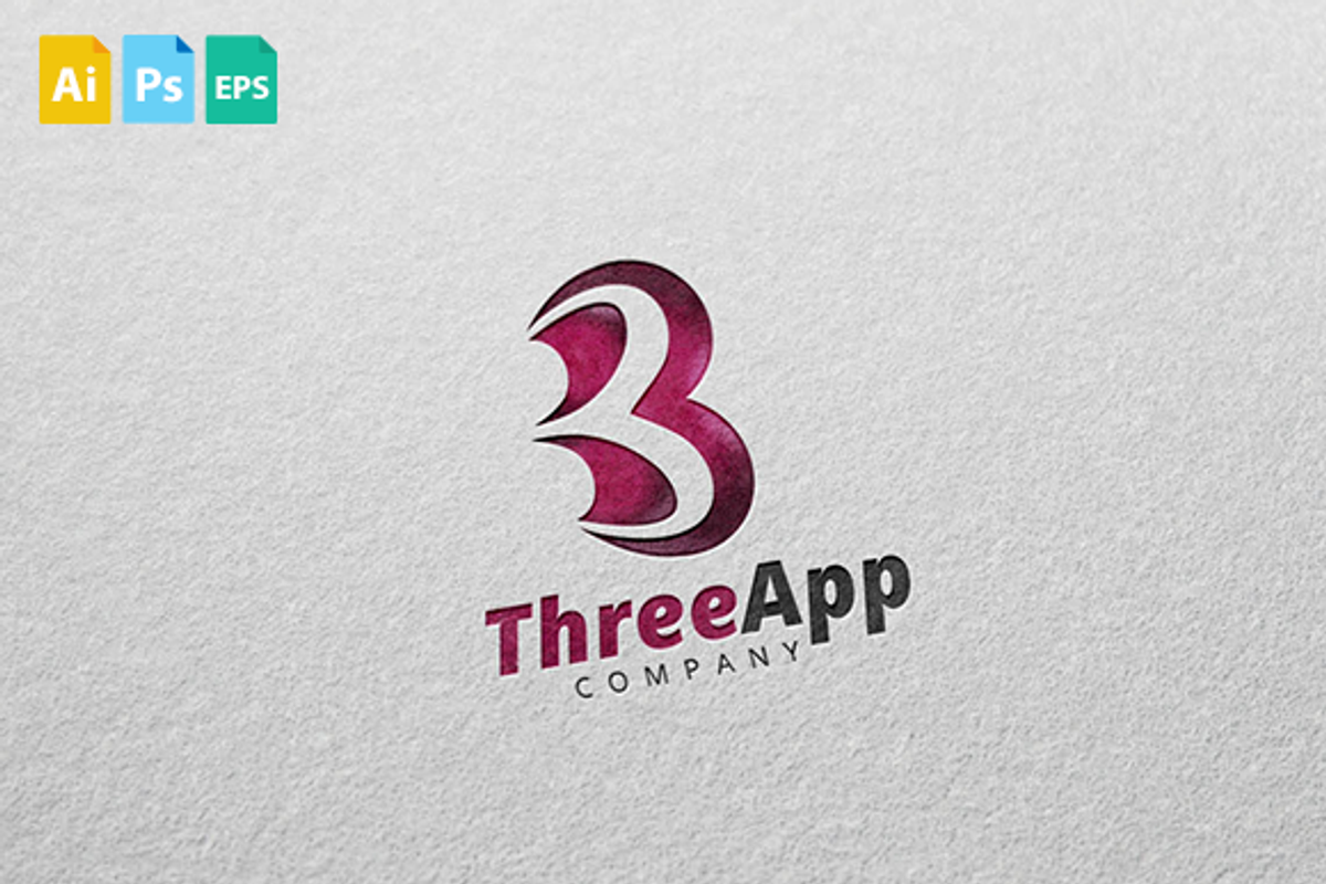 ThreeApp Logo, a Branding & Logo Template by Schneider Design Store (Photo 1 of 2)