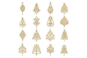 Futuristic Christmas tree set