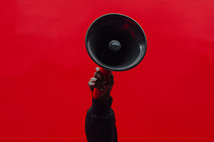 Bold shout with a megaphone, a Photo by Beautiful things