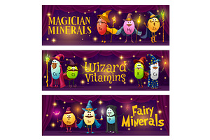 Cartoon vitamins, micronutrients, a Food Illustration by Vector Tradition