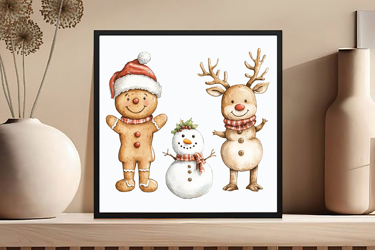 Cute Christmas clipart, an Animal Illustration by DreamCafeArt (Photo 2 of 6)