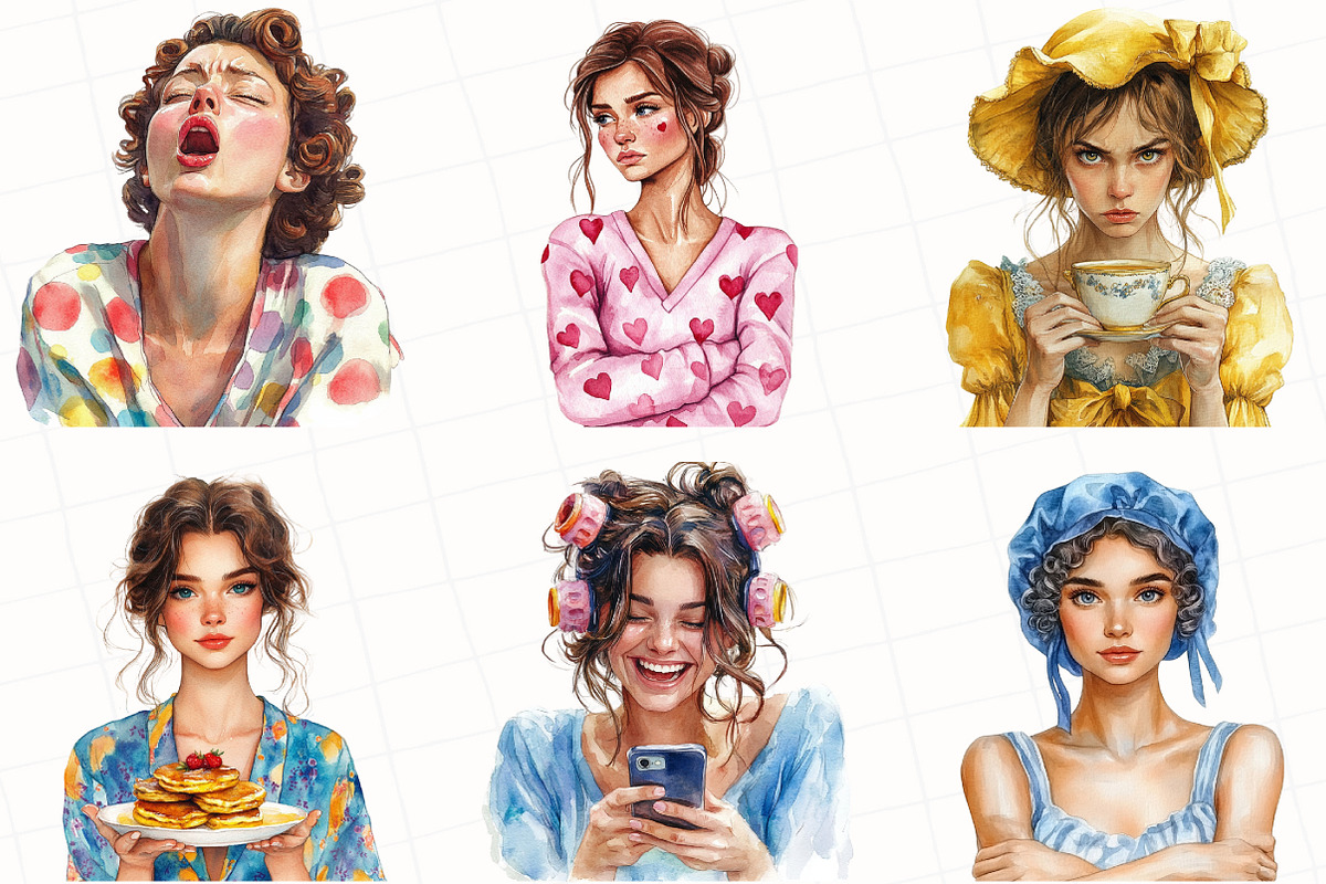 Sassy Woman Watercolor Clipart, an Illustration by OK Design (Photo 2 of 5)