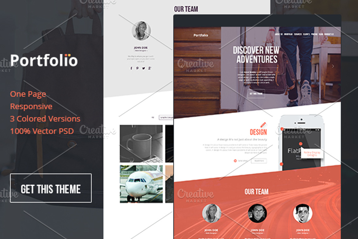 Portfo.lio One Page Template, a Landing Page Template by IB (Photo 1 of 4)