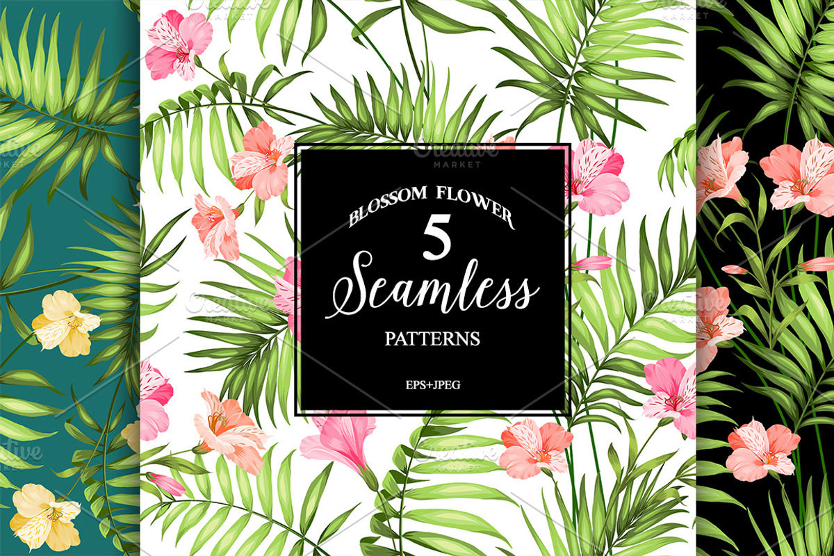 Seamless pattern of tropic flowers., a Pattern Graphic by Kotkoa (Photo 7 of 7)