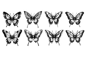 Butterfly Dotwork Vintage Logo