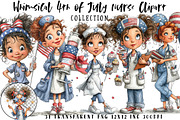Whimsical 4th of July Nurse Clipart, an Illustration by OK Design (Thumbnail 1 of 6)