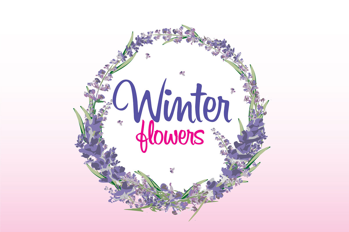 Lavender Wreath Vector Elements, an Illustration by audeemirza (Photo 2 of 5)