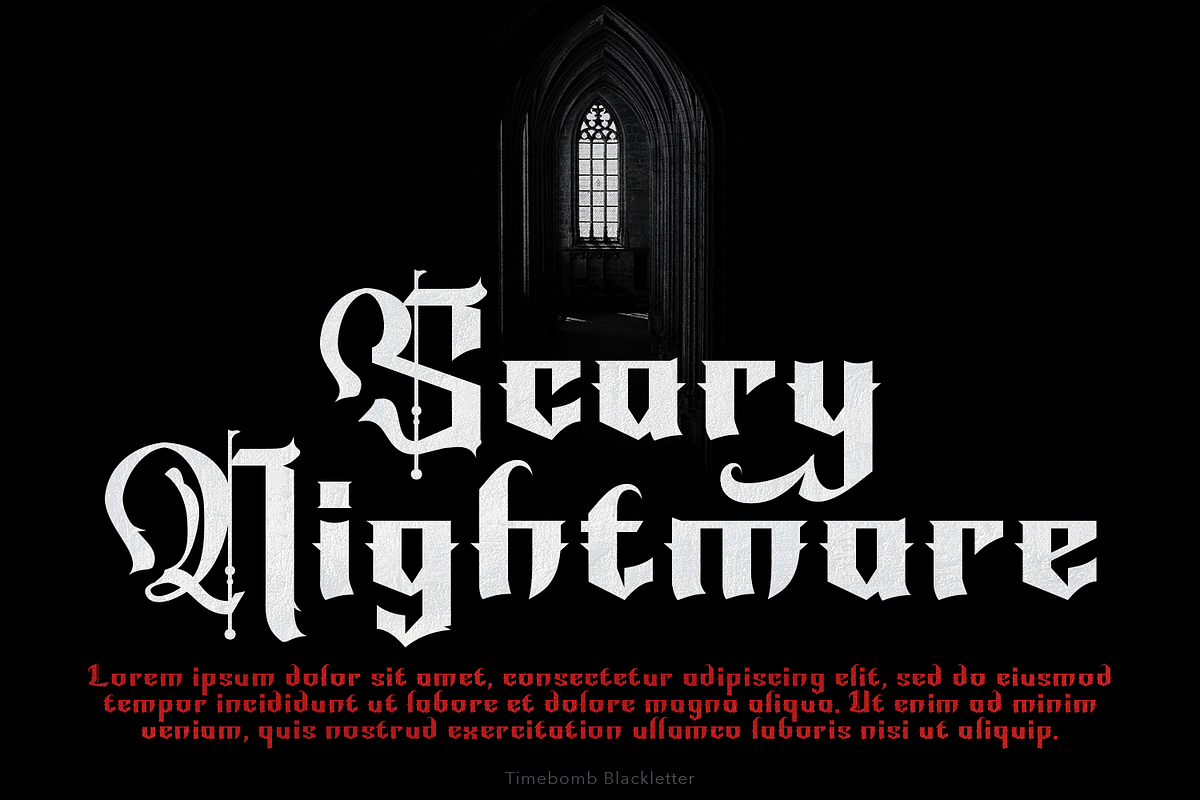 Timebomb Blackletter, a Blackletter Font by madeDeduk (Photo 13 of 14)