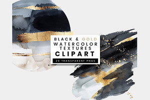 Black And Gold Watercolor Texture